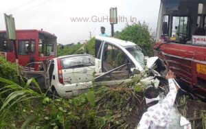 Two persons died in an accident near Patiya of Tornia on Junagadh Road in Dhoraji